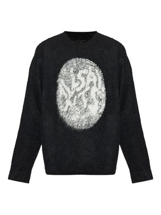 AllSaints graphic crew neck knitwear - Black