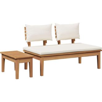 vidaXL Banco De Jard&iacute;n 2 Pcs Marr&oacute;n Madera Maciza De Teca Vidaxl