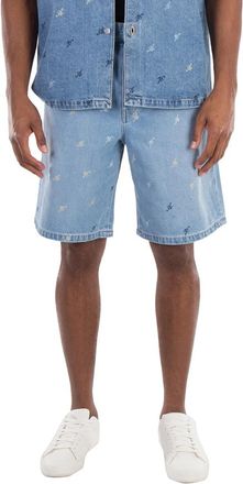 Axel Arigato Miles Logo Print Denim Shorts, Waist Size 31