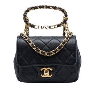 Chanel Pre-owned Quilted Lambskin Flap Crossbody - Dames - Pre-owned - Zwart - Maat: ONE Size Leer