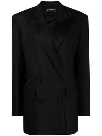 DAVID KOMA double-breasted tuxedo blazer - Black