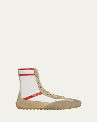 Alexander McQueen Mens Boxe Mixed Media High-Top Sneakers