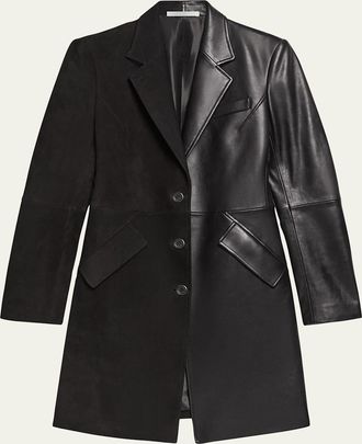 Helmut Lang Sculpted Leather Apex Coat