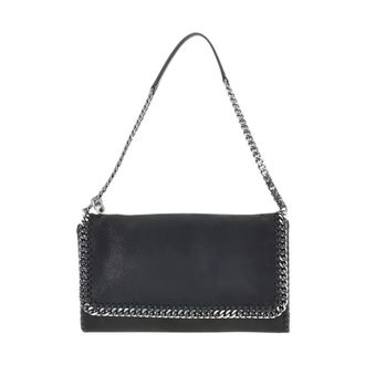 Stella McCartney Tassen, Dames, Zwart, ONE Size, Polyester, Rechthoekige Schoudertas met Ketting