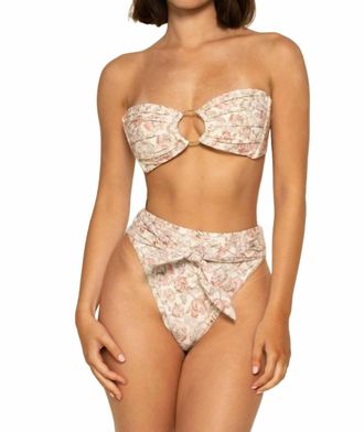 Montce Swim Paula Tie-Up Bikini Bottom In Venecia Floral