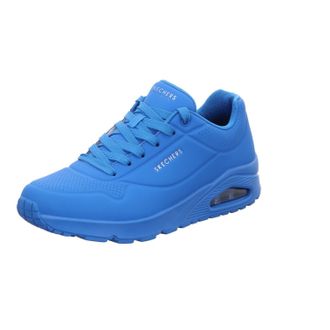 Skechers Mens Uno Stand on Air Sneaker, Blue Durabuck Mesh, 7 UK