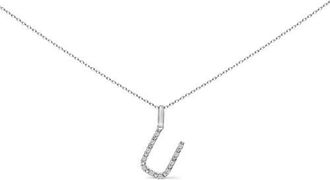 House of Brilliance Sterling Silver Diamond Accent A-Z Initial Pendant Necklace in Sterling Silver |U at Nordstrom