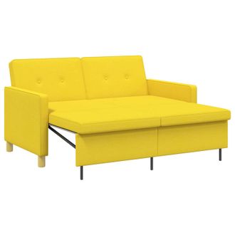vidaXL Sof&aacute; Cama Desplegable Amarillo Claro Tela Vidaxl