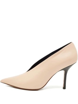 Celine leather pointed pumps - women - Calf Leather/Calf Leather/Calf Leather - 38 - Neutrals
