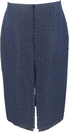 Roland Mouret midi-rok met geweven effect in marineblauw polyester