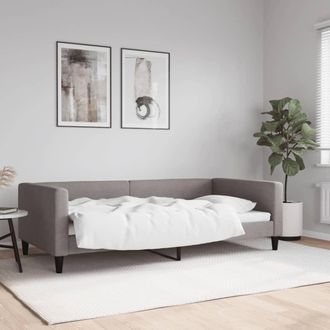 vidaXL Sof&aacute; Cama Sin Colch&oacute;n Tela Gris Taupe 100x200 Cm Vidaxl