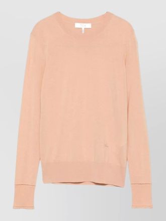 Chlo&eacute; long sleeve silk blend knit sweatshirt