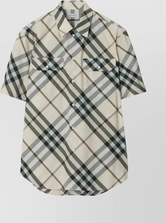 Burberry shirt cotton checked flap pockets
