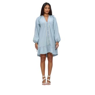 Notre-V Nv-Herlinda Shirt Dress - Dames - Jurken - Blauw - Maat: S