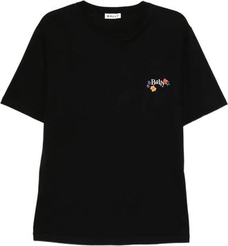 Bally T-shirt in cotone con logo - Blu