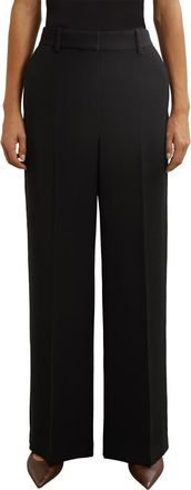 Reiss Margeaux Straight Leg Pants in Black at Nordstrom, Size 14 Us