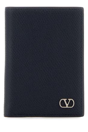 Valentino Garavani Midnight Blue Leather Card Holder