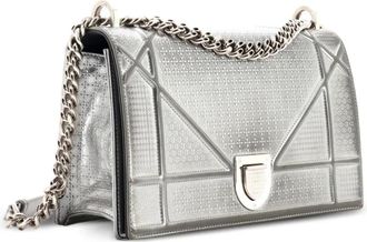 Dior Diorama Flap Bag Cannage Embossed Calfskin Medium shoulder bag - Argento