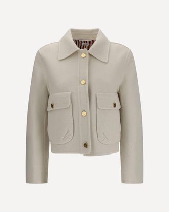 Thom Browne Giacca in lana e cashmere con maniche a campana Woman 42