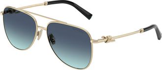Tiffany & Co. TF3116 62029S Womens Sunglasses Gold Size 59