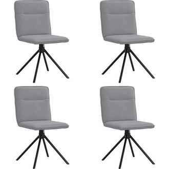 vidaXL Sillas De Comedor 4 Unidades Tela Gris Claro Vidaxl