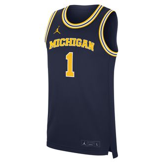 Nike Jordan Mens Michigan Wolverines Replica Jordan Brand College Basketball Jersey in Blue | CLEVGRJJCBJMIC-MIC