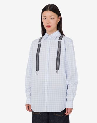 Moschino Printed cotton vichy shirt - Purple