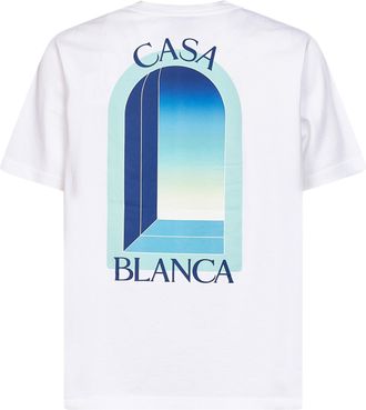 Casablanca Mens T-Shirt Gradient Larche White Organic Cotton T-Shirts And Polos