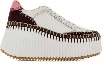 Chlo&eacute; 60 mm Nama sneakers met plateauzool - Wit