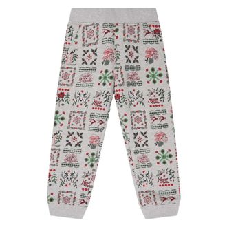 Kenzo Festive Print Joggers in Grey - male - Kenzo - Sweatpants - Multicolor - 4 Y - Kids