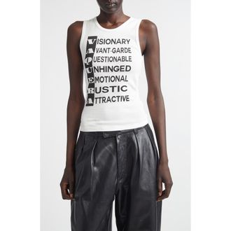 Vaquera Anagram Logo Graphic Tank in White at Nordstrom, Size X-Small