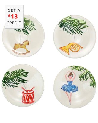 Vietri Vietri Nutcrackers Set Of 4 Assorted Canape Plates With $16 Credit