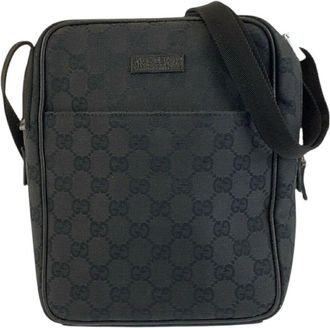 Gucci Black Gg Canvas Shoulder Bag (Authentic Pre-Loved)