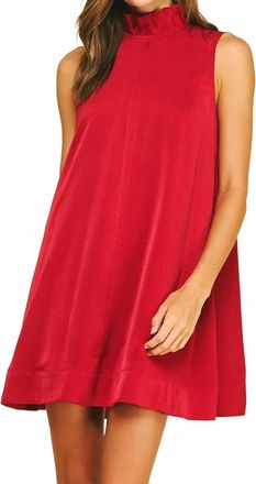 Pinch Design Ellison Tie Back Tie Detail Mini Dress In Red