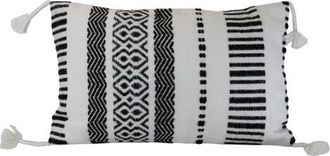 Foreside Home And Garden Black Striped Handwoven Outdoor Decorative Throw Pillow at Nordstrom, Size Medium