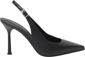 Sergio Levantesi Zwarte Slingback Hakken - Dames - Pumps - Zwart - 37 EU - Leer - Schoenen