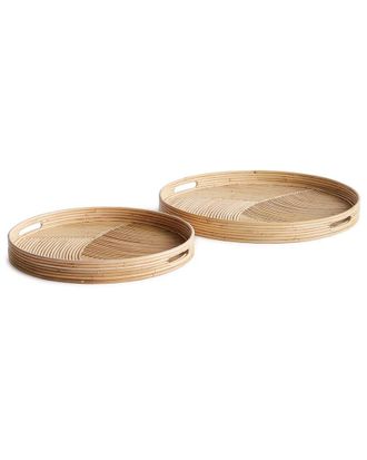 Napa Home & Garden Set Of 2 Jelani Cane Round Trays