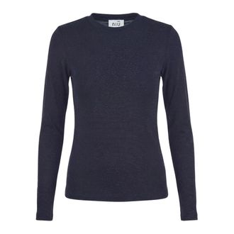 Ni&ugrave; Ronde hals gebreid - Dames - Ronde hals truien - Blauw - M - Truien & Vesten