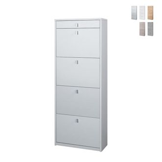 OEM Zapatero Con Cuatro Puertas Y Un Caj&oacute;n Superior Blanco Fresno 63x29x H164 Cm