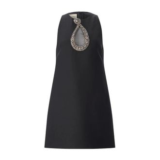 Valentino Short Dresses, female, Black, Size: S Crepe Couture Short Dress
