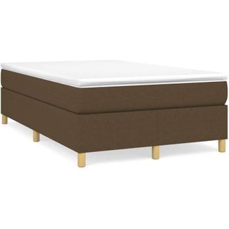 vidaXL Vidaxl - Cama Box Spring Con Colch&oacute;n Tela Marr&oacute;n Oscuro 120x190 Cm