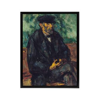 Artery8 The Gardener Vallier Portrait Painting Cezanne Framed Canvas Wall Art | Size: W24 x H32