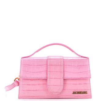 Jacquemus Le Grand Bambino Flap Bag Crocodile Embossed Leather