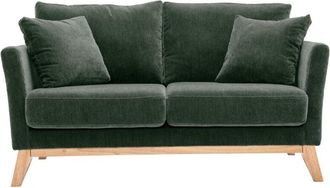 Miliboo Sof&aacute; N&oacute;rdico 2 Plazas Desenfundable Terciopelo Kaki Oslo