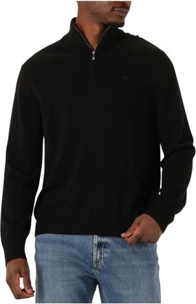 Calvin Klein LS 100% Merino QZ 14Gg - Heren - Coltruien - Zwart - S - Wol - Truien & Vesten