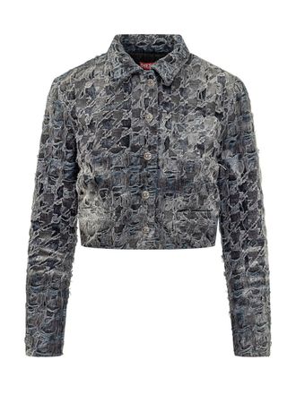 Diesel Diesel Denim Jacket Black Destroyed Effect