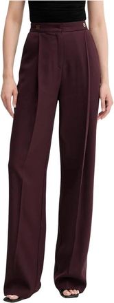 Elisabetta Franchi Wijde broek - Dames - Wijde Broeken - Bruin - XL - Wol - Broeken