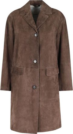 Max Mara Hydrangea - Dames - Mantel - Bruin - 2XS - Su&egrave;de - Jassen