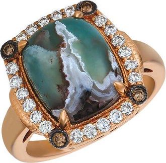 Le Vian Peacock 14K Rose Gold 6.43 Ct. Tw. Diamond & Aquaprase Cocktail Ring