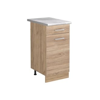 Vicco Mueble Bajo De Cocina R-line, Sonoma/roble Dorado, 40 Cm Encimera M&aacute;rmol, Vicco